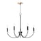 Maxim Lighting Charlton 5-Light 26" Wide Black / Antique Brass Chandelier 11375BKAB - alternate 1
